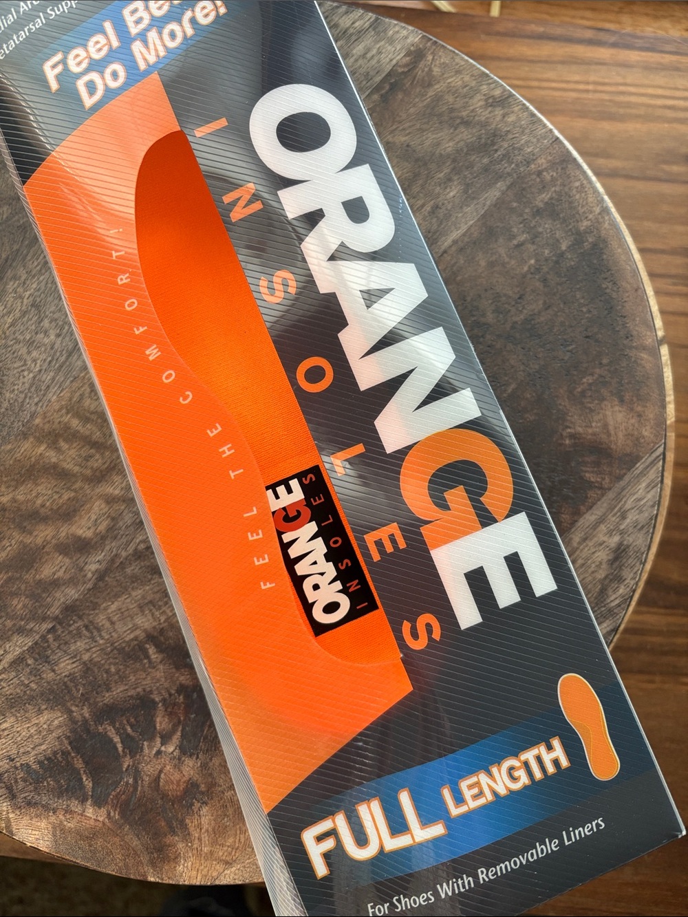 Orange Insoles - Full Length - Mens 8-8.5, women’s 9.5-10 arch support for shoes